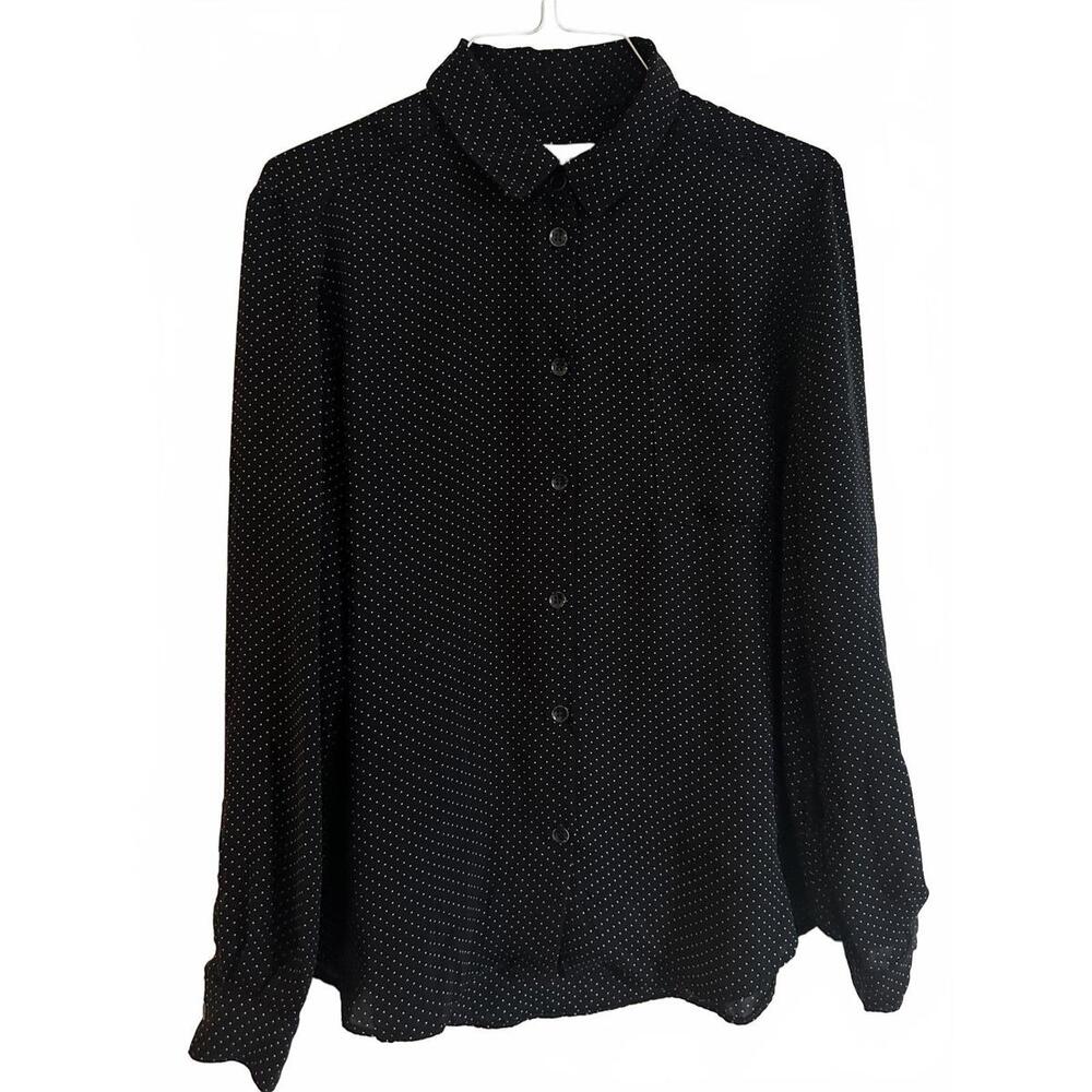 Philosophy Navy Blue Polka Dot Button-Down Blouse – Size S